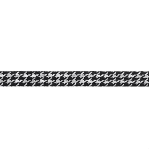 Elastic Black & white Houndstooth fold over elastic FOE for DIY ponytail holders - Picture 1 of 3